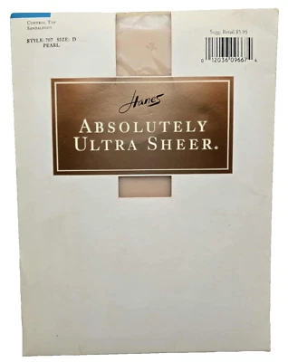 Pantimedias Hanes Absolutely Ultra Sheer Control Top Talla D Sandalia Pie 707 Perla Foto 1 de 4
