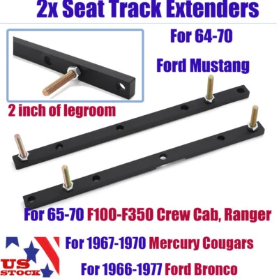 For 64-70 Ford Mustang 67-70 Mercury Cougars Seat Track Extenders Ford Bronco US - Изображение 1 из 4