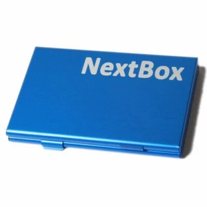 SD-Card storage box for 6 SD Cards blue aluminium - Picture 1 of 5