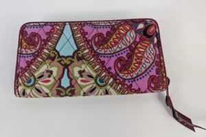 Cartera Acordeón Vera Bradley Resort Medallón Algodón Acolchado Cierre con Cremallera - Imagen 1 de 14