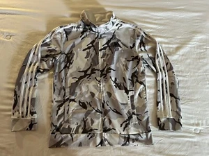 Adidas 3-Stripes Track Jacket Youth Large 14/16 ~White Grey Camouflage Camo Zip - Picture 1 of 17