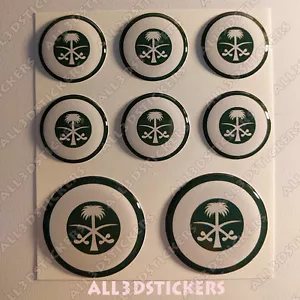 8 pegatinas 3D Roundel Cockade Arabia Saudita con cúpula de resina adhesivo de la Fuerza Aérea - Imagen 1 de 2