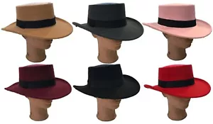 Sombrero enrollable de vaquero occidental Porkpie Derby Trilby Bowler de parte superior redonda Fedora - Imagen 1 de 11