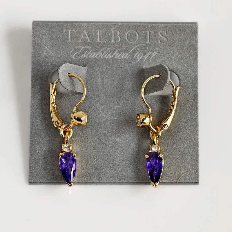 New 35mm Talbots CZ Heart Drop Earrings Chic Women Party Vacation Jewelry Gift — 第 1/1 张图片