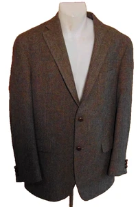 AUSTIN REED SIGNATURE MENS BROWN WOOL HERRINGBONE BLAZER JACKET SPORTS COAT~42R - Picture 1 of 12