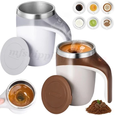 Automatic Self Stirring Mug Magnetic Stainless Steel Coffee Cup Milk Mixing USB