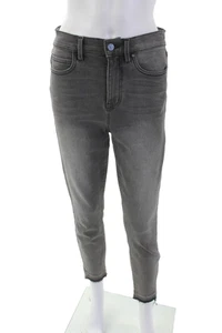 Level 99 Womens Zipper Fly High Rise Fringe Skinny Jeans Gray Denim Size 27 - Picture 1 of 8