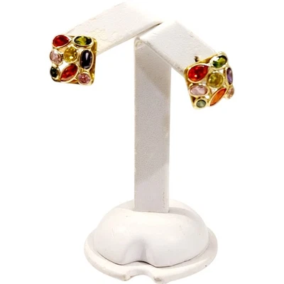 14kt Gold Earrings With Coloured Stones Multicolour Design 5.4gr (003) - Image 1 of 4