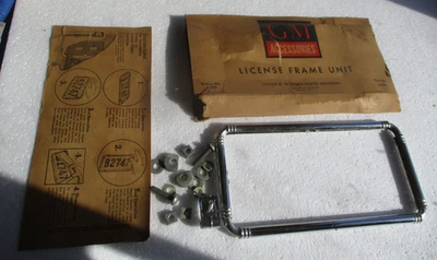 Vintage NOS GM Acessório Placa Quadro 1940 Ajustável Aço Inoxidável - Imagem 1 de 4