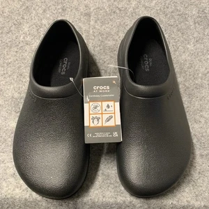 Crocs On The Clock Work Slipon Black Womens 7 Mens 5 NEW - Picture 1 of 11