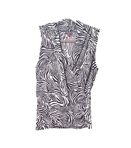 Vince Camuto Womens Zebra Print Sleeveless Wrap Blouse Sz Large - Picture 1 of 3