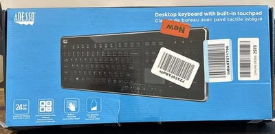 Adesso Slimtouch Wkb-4400ub Keyboard - Wireless Rf - Usb - 104 X Key - Qwerty - - Image 1 of 4