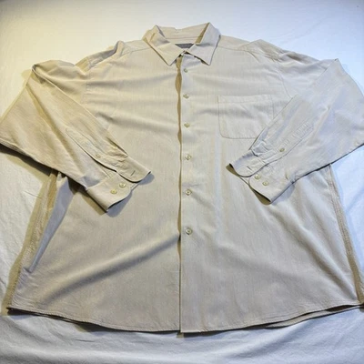 Camisa Talbots Para Hombres Manga Larga Con Botones Beige Caqui Calce Clásico XXL Foto 1 de 4