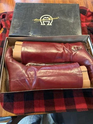 Botas de montar altas de cuero marrón vintage Etienne Aigner de la década de 1980 para mujer 6,5 6 1/2 Foto 1 de 4