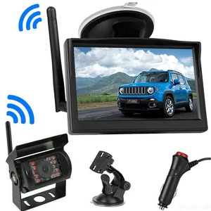 Wireless Backup Camera Rear View System 5" HD Monitor for 12V-24V Truck Caravan - Picture 1 of 24