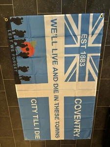 Coventry City Flagge Himmelblau CCFC Flagge 5 Fuß mal 3 Fuß - Coventry City Fußballflagge - Bild 1 von 7