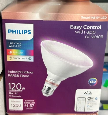 Philips 120-Watt Equivalent PAR38 LED Smart Wi-Fi Tunable White Light Bulb - Image 1 of 4