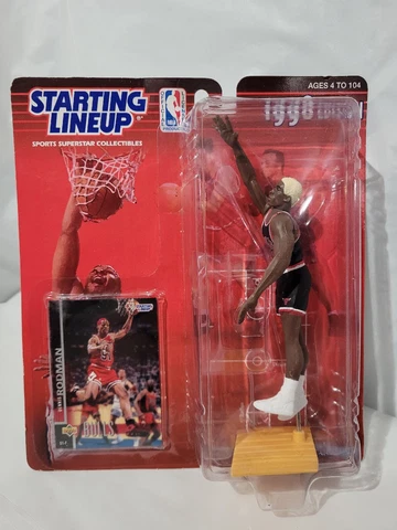 Dennis Rodman Chicago Bulls #91 Starting Lineup 1998 Figurine & Card Blonde Hair Cover