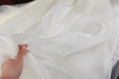 Off-White Crystal Sheer Organza Fabric By the Yard 250 - Image 1 of 4