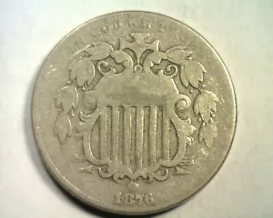 1876 ESCUDO NÍQUEL FINO F BONITA MONEDA ORIGINAL DE BOBS MONEDAS ENVÍO RÁPIDO - Imagen 1 de 2