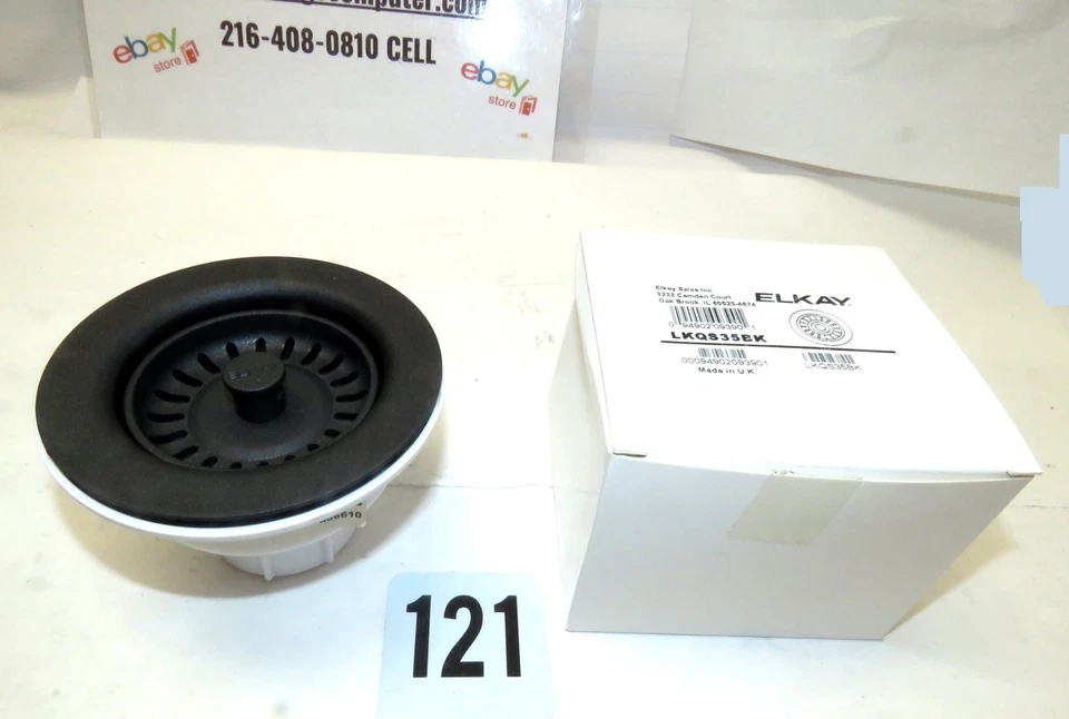 Elkay LKQS35BK Polymer Drain Fitting Removable Basket Strainer #18