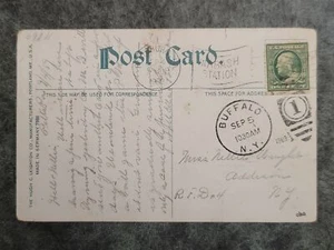 1909 Postcard Cover 1908 Ben Franklin 1C Scott 331a Station Flag & Barrel Duplex - Picture 1 of 2