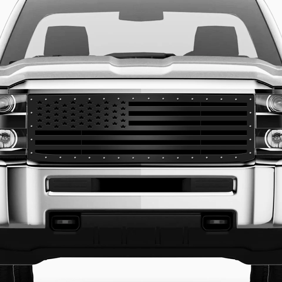 300 INDUSTRIES Steel Grille for 2015-19 Chevy Silverado 2500 3500 HD - US FLAG S — 第 1/2 张图片
