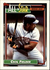 1992 Topps #397 Cecil Fielder Detroit Tigers All Star MLB Baseball Card NM-MT