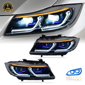 LED Headlights Assembly For BMW 3 Series E90 E91 2005-2012 Xenon HID 328 335 - Picture 1 of 13