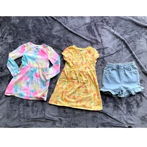 Bundle Sz 5 Old Navy Dress & Shorts Set - Floral, Ruffle Hem, Elastic Waist - 5T - Picture 1 of 11