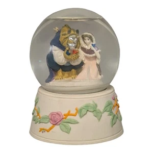 Vtg Schmid-Disney Beauty & The Beast Spinning Musical Snow Globe Water See Video - Picture 1 of 13