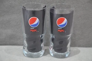2x Pepsi Max Glass 12oz 350ml Hi Ball Tumbler Colour Logo Brand New VERY RARE - Foto 1 di 11