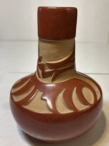 Santa Clara Pueblo Vtg Pottery Vase Indian Flora Naranjo 9.5” Large Redware - Picture 1 of 8