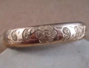 Antiker WB Co. Jugendstil Gelbgold Filled Klapp Armreif Armband Floral #314 - Bild 1 von 17