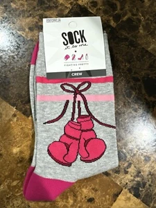 Sock It To Me Fight Pretty Crew Novelty Socks, Women Breast Cancer New With Tags - Picture 1 of 3