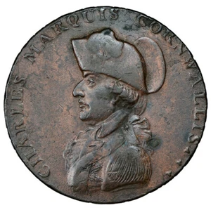 Philip Deck’s Bury(Suffolk) Copper Conder Penny Token 1794 VF Marquis Cornwallis - Picture 1 of 2
