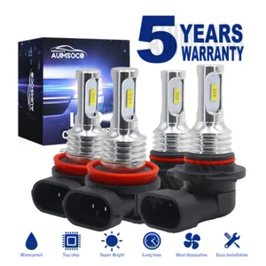 9005 H11 LED Headlight Super Bright Bulbs Kit 8000K White 330000LM HIGH LOW Beam - Picture 1 of 19