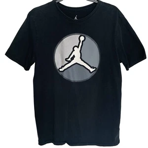 Adulto Unisex Nike Michael Jordan L-Grande Negro Camiseta Plancha Sobre Gráfico NBA Aros - Imagen 1 de 11