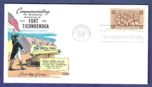 1955 FDC 3c Fort Ticonderoga #1071 Fluegel cachet - Picture 1 of 2
