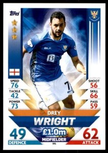 Match Attax SPFL 2018/19 Drey Wright St. Johnstone No. 195