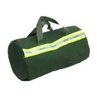Round Tool Bag Canvas Zipper Utility Tote Wide Mouth Opening Portable Tool Pouch