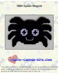 Halloween Spider Magnet-Plastic Canvas Pattern or Kit - Picture 1 of 1