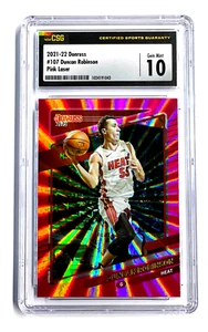 Donruss Duncan Robinson #107 2021-22 láser rosa calor holograma láser rosa CSG 10 - Imagen 1 de 3