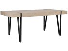 Industrial Dining Table 180 x 90 cm Light Wood Top Metal Hairpin Legs Adena