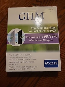 GHM Ersatzfilter für Teil # IAF-H-100A Idylis Filter A AC-2119 HEPA CARBON - Bild 1 von 1