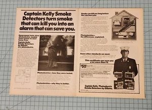 Anuncio impreso vintage 1977 2 páginas Captain Kelly detectores de humo convierten el humo en alarma - Imagen 1 de 4