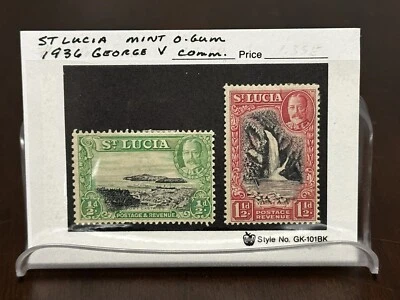 St Lucia 1936 King George V, Landscapes Mint Hinged Stamps Original Gum VG - Image 1 of 2