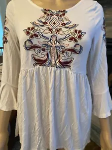 Blusa Top Susina Talla Pequeña Para Mujer Marfil Bordado Peplum - 005 - Imagen 1 de 8