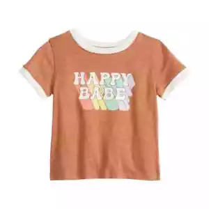 Camiseta Happy Babe Años 70 3 Meses Baby Shower Timbre Gráfico Camiseta Saltar Frijoles Nueva - Imagen 1 de 1