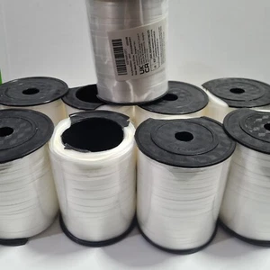 White Curling Ribbon 9 x 500 yrds Rolls Florist Wedding Birthday Balloon Joblot - Picture 1 of 4